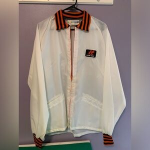 Vintage Farm Fans White and Orange Windbreaker Large